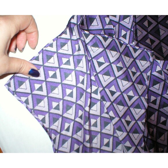 NWT $228 W Worth NY Womens P XS Top Designer New York Blouse Silk Purple Orchid - Picture 5 of 5